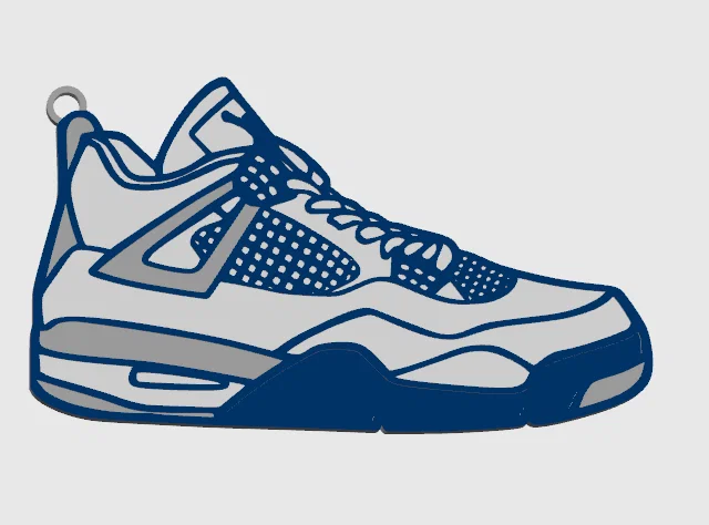 Móc khóa in 3D hình giày Jordan 4 phong cách cá tính - Image 1