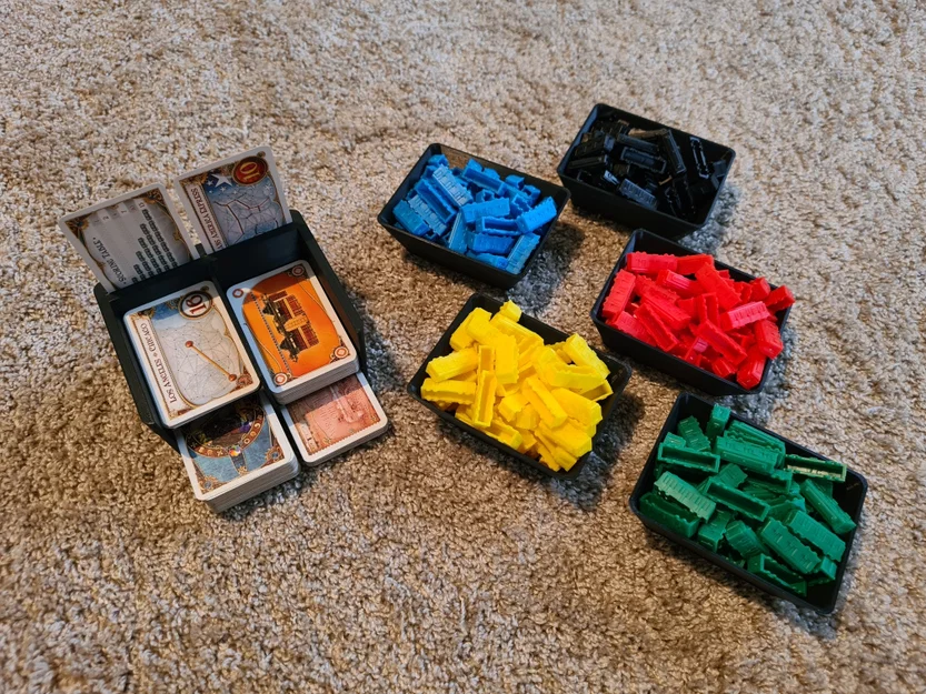 Bộ phụ kiện in 3D cho Board game Ticket to Ride (Insert khay đựng) - Image 1