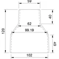 Đầu chuyển đổi ống hút bụi 100mm sang 60mm (Dust collector adaptor) - Thumbnail 2