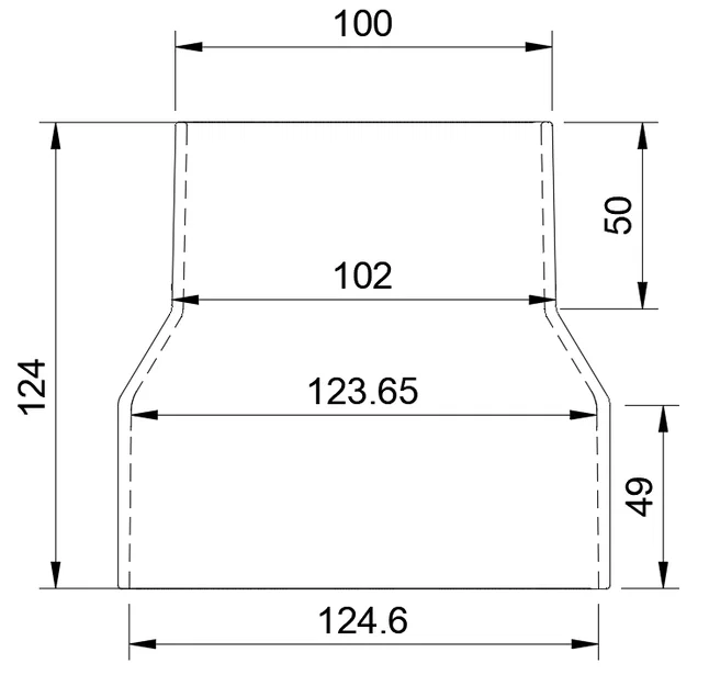 Adapter ống hút bụi 120 sang 100mm - Image 2