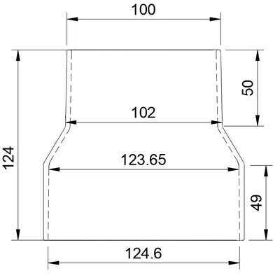 Adapter ống hút bụi 120 sang 100mm