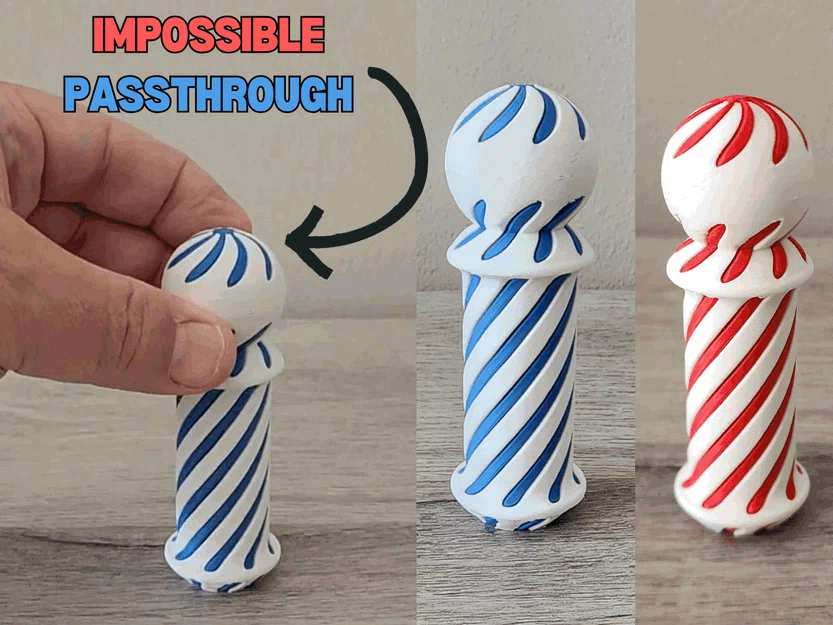 Mô hình đồ chơi Barber Pole Impossible Passthrough in 3D độc đáo - Image 1