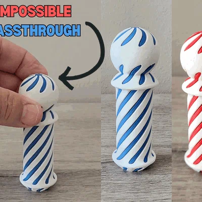 Mô hình đồ chơi Barber Pole Impossible Passthrough in 3D độc đáo