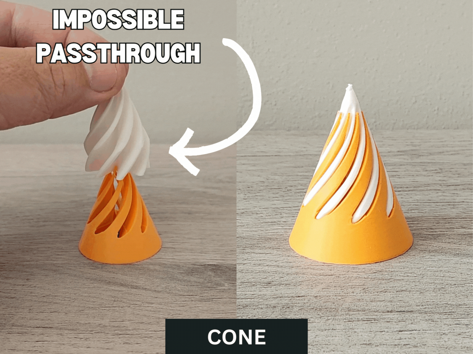 Mô hình đồ chơi 3D Cone Impossible Passthrough độc đáo - Thumbnail 1