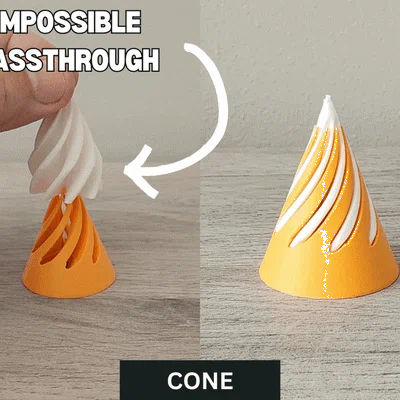 Mô hình đồ chơi 3D Cone Impossible Passthrough độc đáo