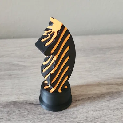Mô hình quân Mã cờ vua xuyên thấu độc đáo - In 3D Knight Fidget