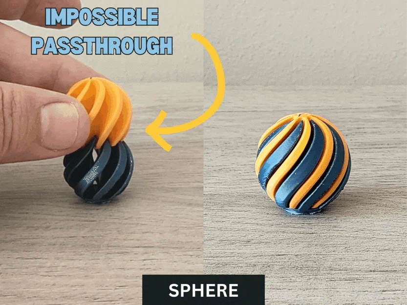 Mô hình quả cầu xoắn Sphere Impossible Passthrough độc đáo - Image 1