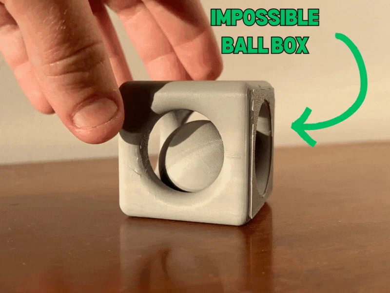 Mô hình đồ chơi khối lập phương chứa quả cầu (Ball Stuck in Cube) - Image 1