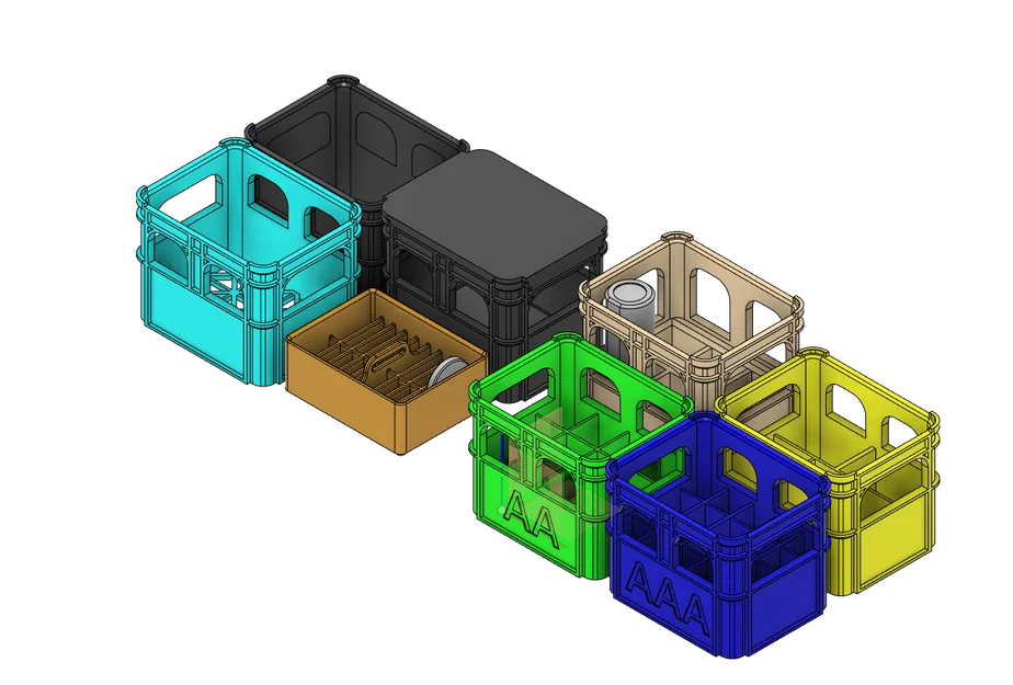 Khay bia xếp chồng để đựng pin (Stackable beer crate for batteries) - Image 2