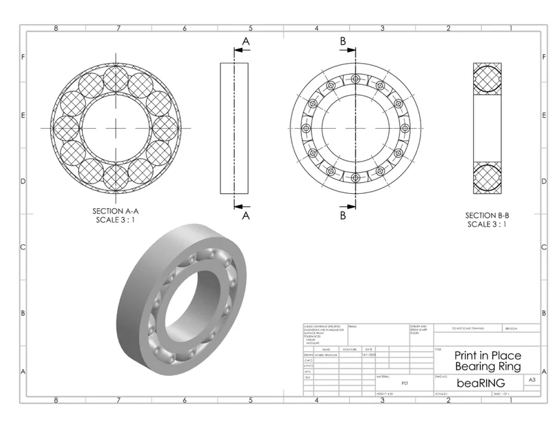 beaRING (Print in Place) – Nhẫn xoay fidget in liền khối - Image 4