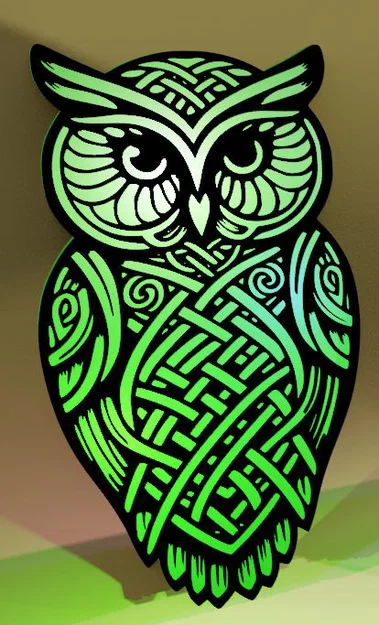 Mô hình con cú trang trí họa tiết Celtic tinh xảo in 3D - Image 2