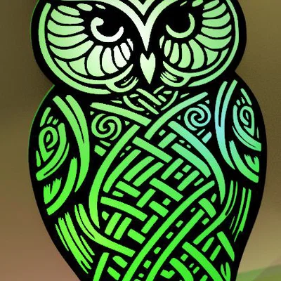 Mô hình con cú trang trí họa tiết Celtic tinh xảo in 3D