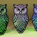 Mô hình con cú trang trí họa tiết Celtic tinh xảo in 3D - Thumbnail 3