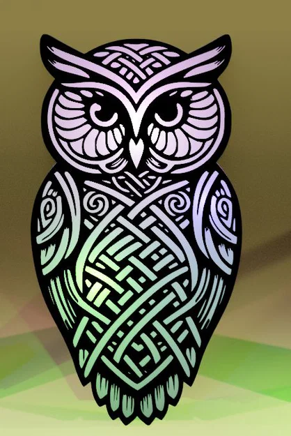 Mô hình con cú trang trí họa tiết Celtic tinh xảo in 3D - Image 5