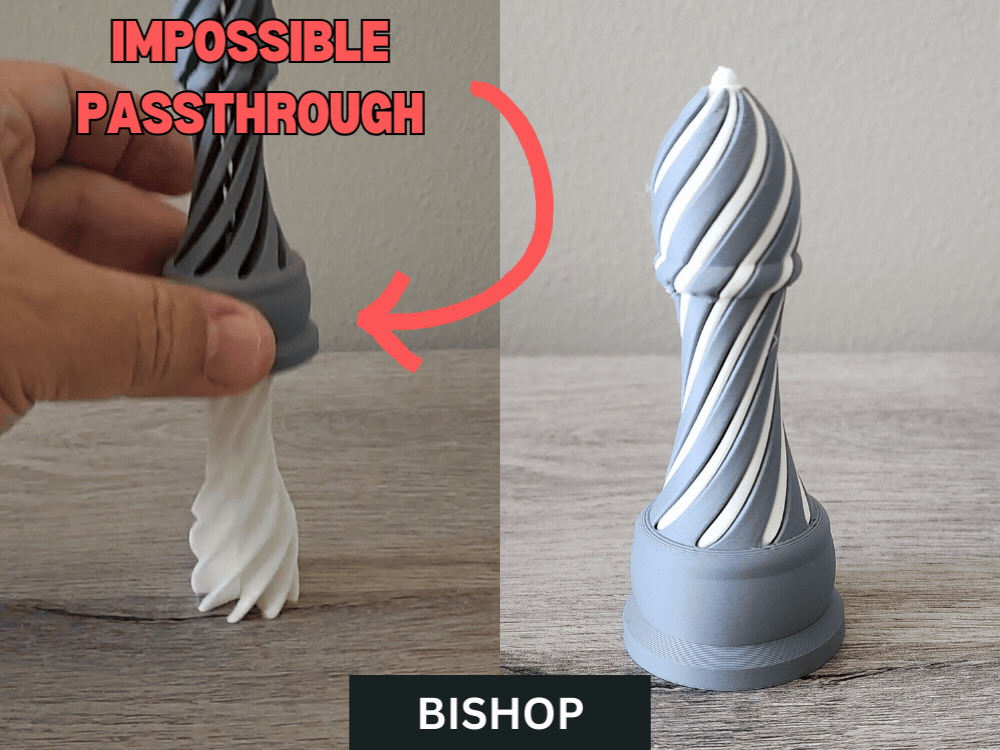 Mô hình cờ vua Tượng xoắn ốc Impossible Passthrough độc đáo - Thumbnail 1