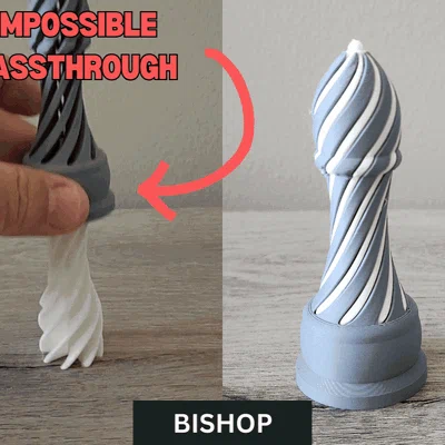 Mô hình cờ vua Tượng xoắn ốc Impossible Passthrough độc đáo