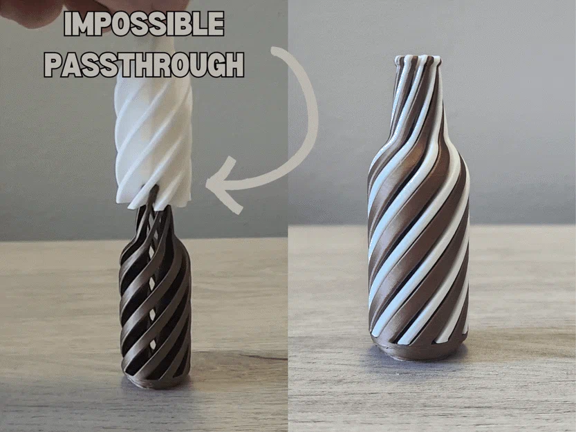 Mô hình chai bia xoắn ốc Impossible Passthrough độc đáo - Image 1