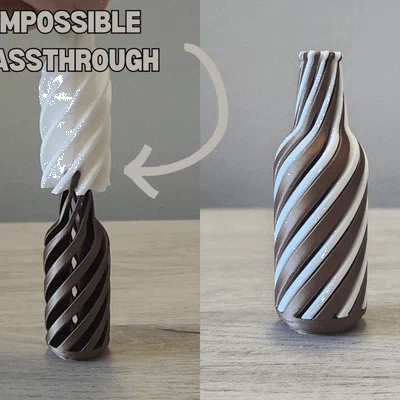 Mô hình chai bia xoắn ốc Impossible Passthrough độc đáo