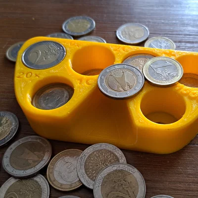 Hộp tiết kiệm xu 100€ cho 40x 2€ và 20x 1€