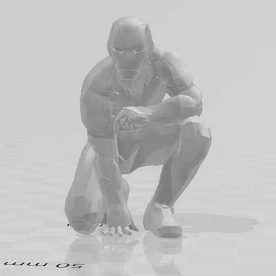 Mô hình Iron Man 3D tư thế tiếp đất ấn tượng (Iron Man crouching)