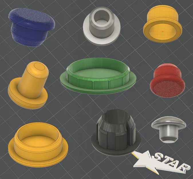 Bộ sưu tập nút bịt đầu ống (Rohrstopfen) đa dạng kích thước 3D - Image 1