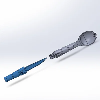 Dụng cụ ăn uống dã ngoại đa năng (Spork) in 3D tiện lợi