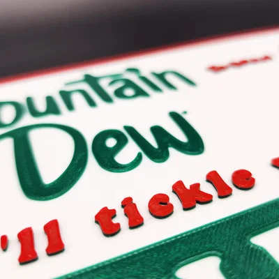 Bảng hiệu Mountain Dew phong cách vintage 3 màu