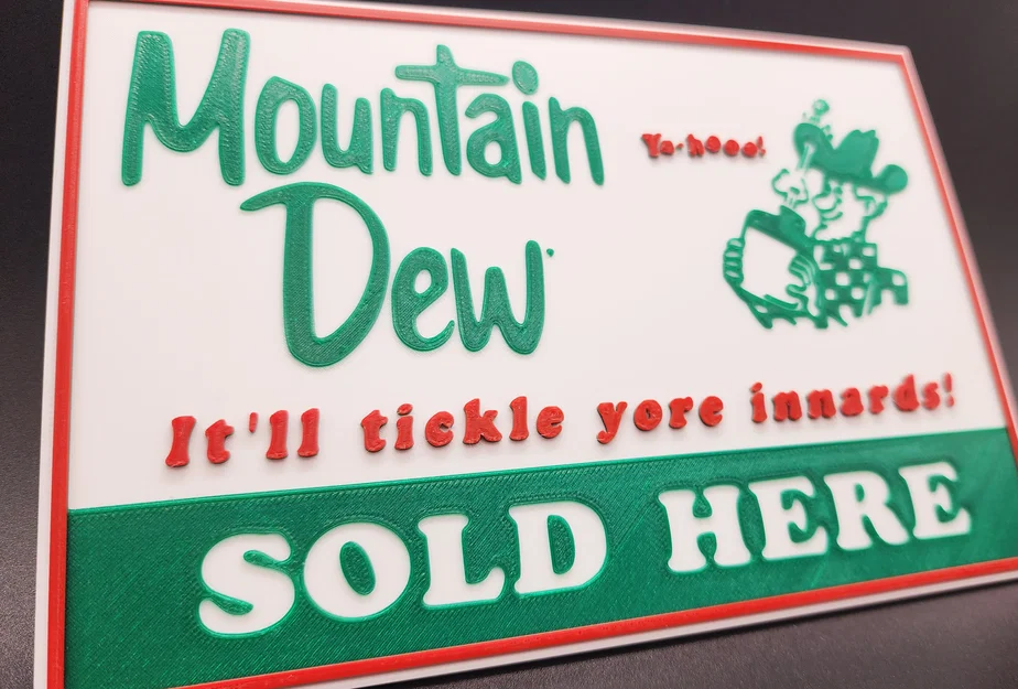 Bảng hiệu Mountain Dew phong cách vintage 3 màu - Image 3