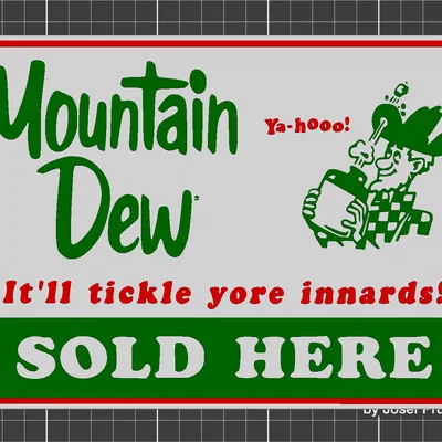 Bảng hiệu Mountain Dew phong cách vintage 3 màu