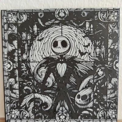 Mẫu tranh kính 3D Jack Skellington - Trang trí nhà cửa độc đáo
