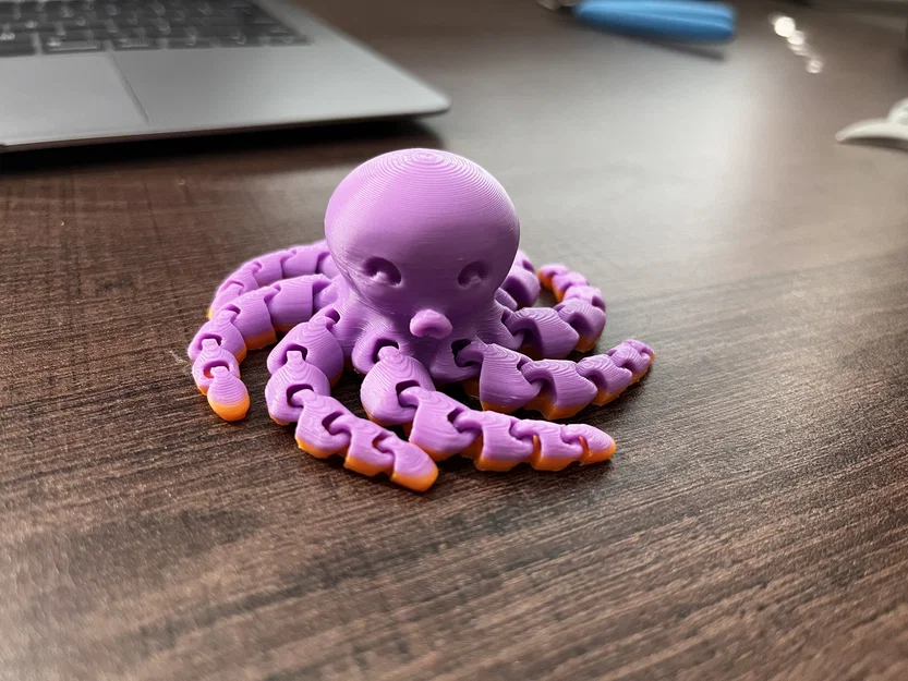 Mô hình bạch tuộc khớp nối (Articulated Octopus) cải tiến dễ in - Image 1