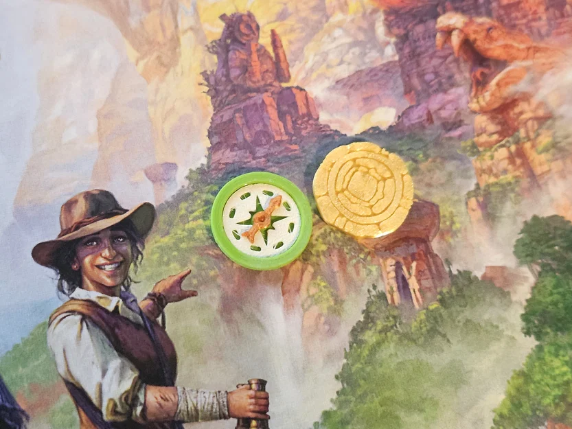 Token 3D La bàn và Đồng xu cho Board Game Lost Ruins of Arnak - Image 2