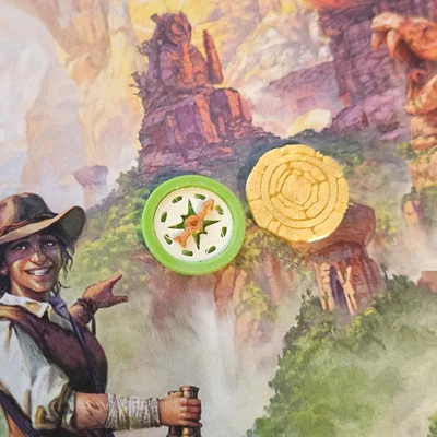 Token 3D La bàn và Đồng xu cho Board Game Lost Ruins of Arnak