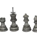 Bộ cờ vua in 3D độc đáo với quân Vua rút kiếm tháo rời - Thumbnail 1