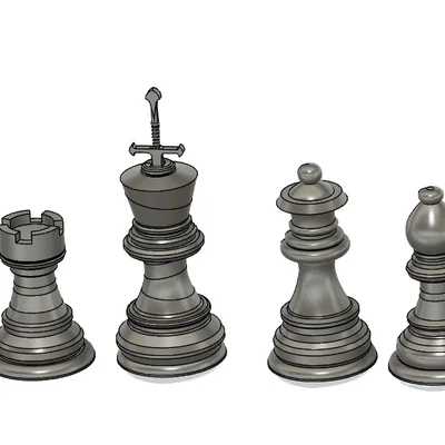 Bộ cờ vua in 3D độc đáo với quân Vua rút kiếm tháo rời