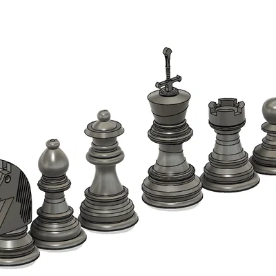 Bộ cờ vua in 3D độc đáo với quân Vua rút kiếm tháo rời