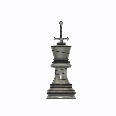 Bộ cờ vua in 3D độc đáo với quân Vua rút kiếm tháo rời