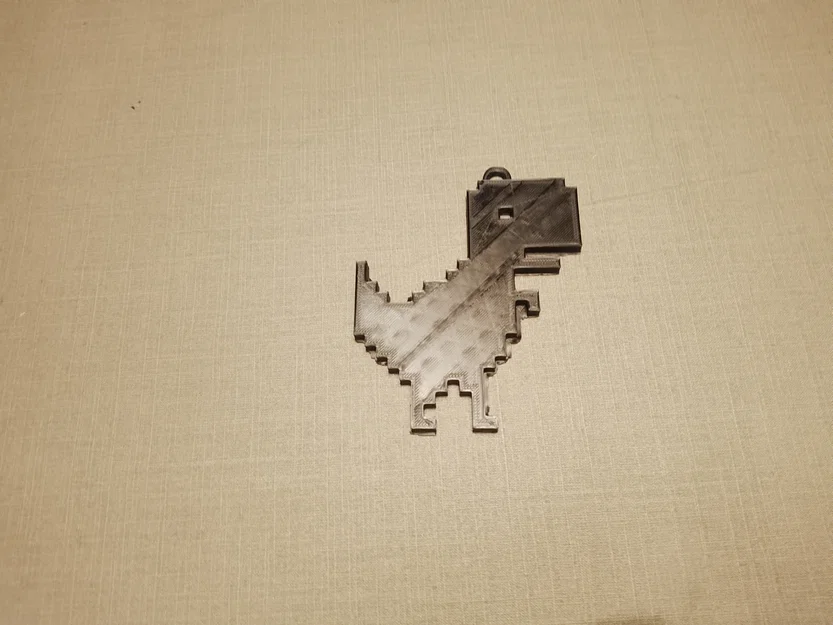 Móc khóa hình khủng long Chrome phong cách Pixel độc đáo - Image 1