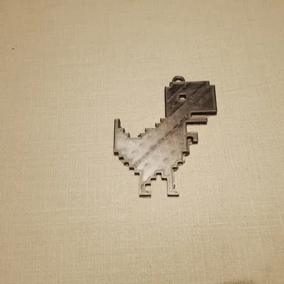 Móc khóa hình khủng long Chrome phong cách Pixel độc đáo