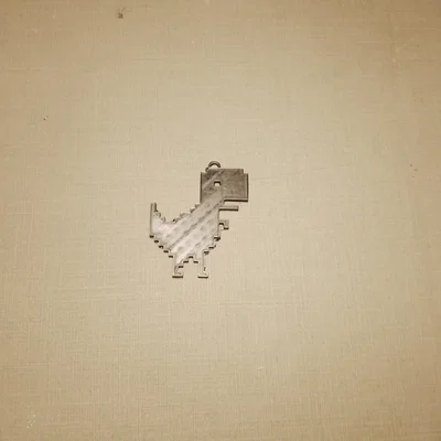 Móc khóa hình khủng long Chrome phong cách Pixel độc đáo