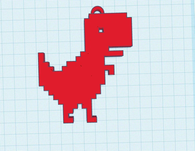 Móc khóa hình khủng long Chrome phong cách Pixel độc đáo - Image 3