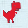 Móc khóa hình khủng long Chrome phong cách Pixel độc đáo - Thumbnail 3
