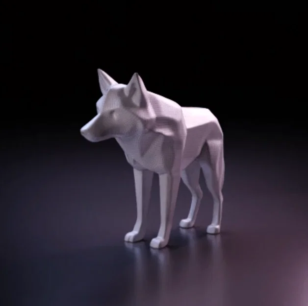 Mô hình sói Low-poly độc đáo: Móc khóa và tượng trang trí nghệ thuật - Image 3