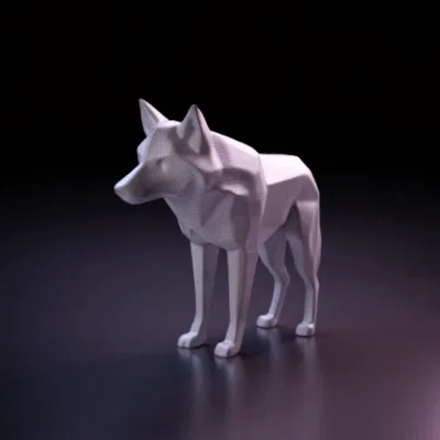 Mô hình sói Low-poly độc đáo: Móc khóa và tượng trang trí nghệ thuật