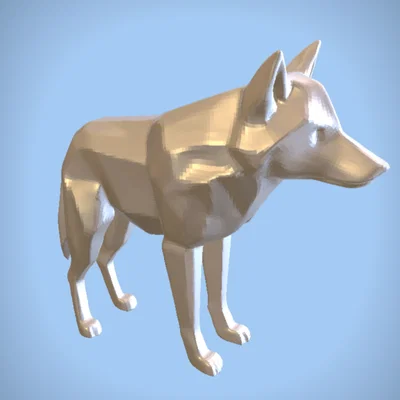 Mô hình sói Low-poly độc đáo: Móc khóa và tượng trang trí nghệ thuật