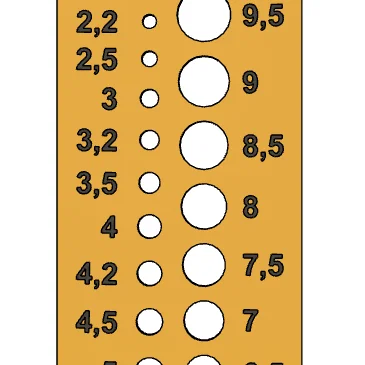 Thước đo cỡ mũi khoan 3D (Drill sizer) đơn giản tiện lợi