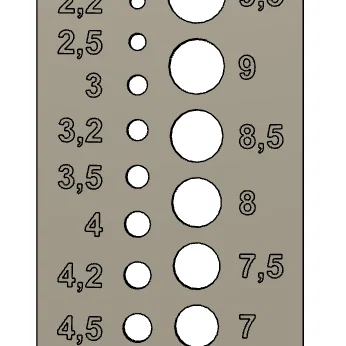 Thước đo cỡ mũi khoan 3D (Drill sizer) đơn giản tiện lợi