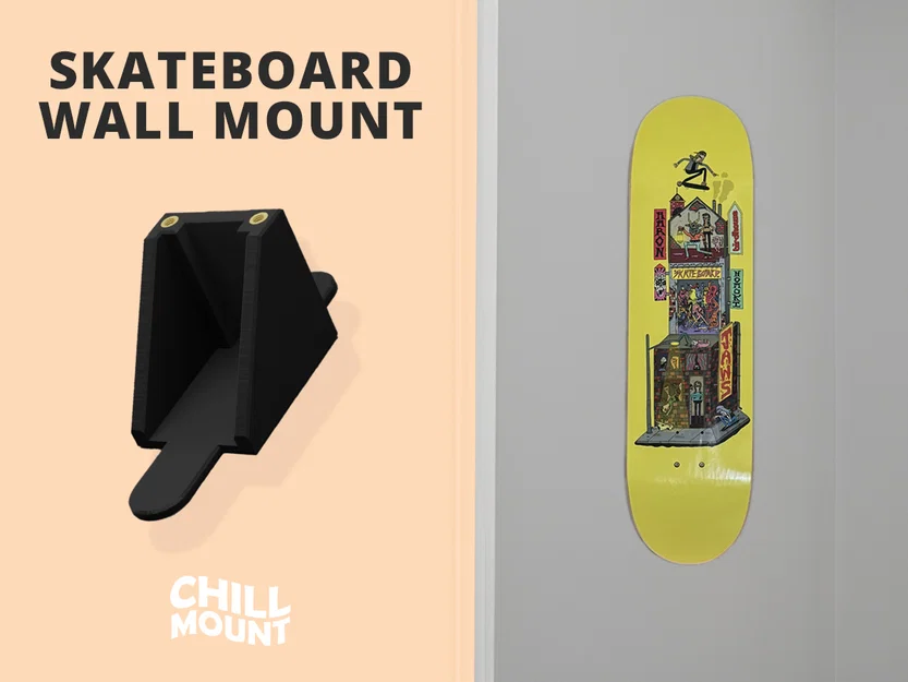 Giá Treo Skateboard Dán Tường Bằng Keo 3M (Không Khoan, Hợp Người Thuê Nhà) - Image 1