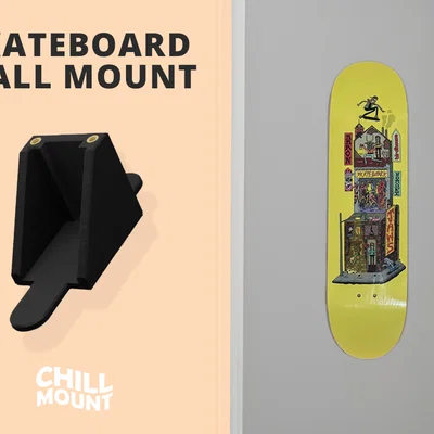 Giá Treo Skateboard Dán Tường Bằng Keo 3M (Không Khoan, Hợp Người Thuê Nhà)