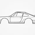Tranh treo tường silhouette Porsche 911 930 Turbo (1980) - Thumbnail 1
